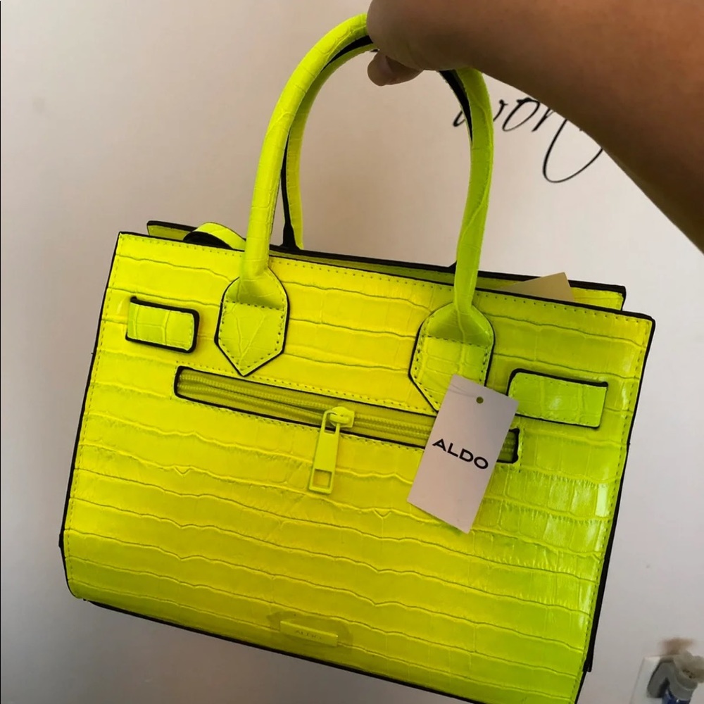Neon yellow satchel